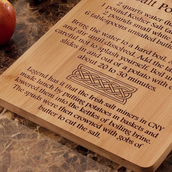Syracuse NY Salt Potatoes Recipe Engraved Cutting Board - Picture 2 of 3